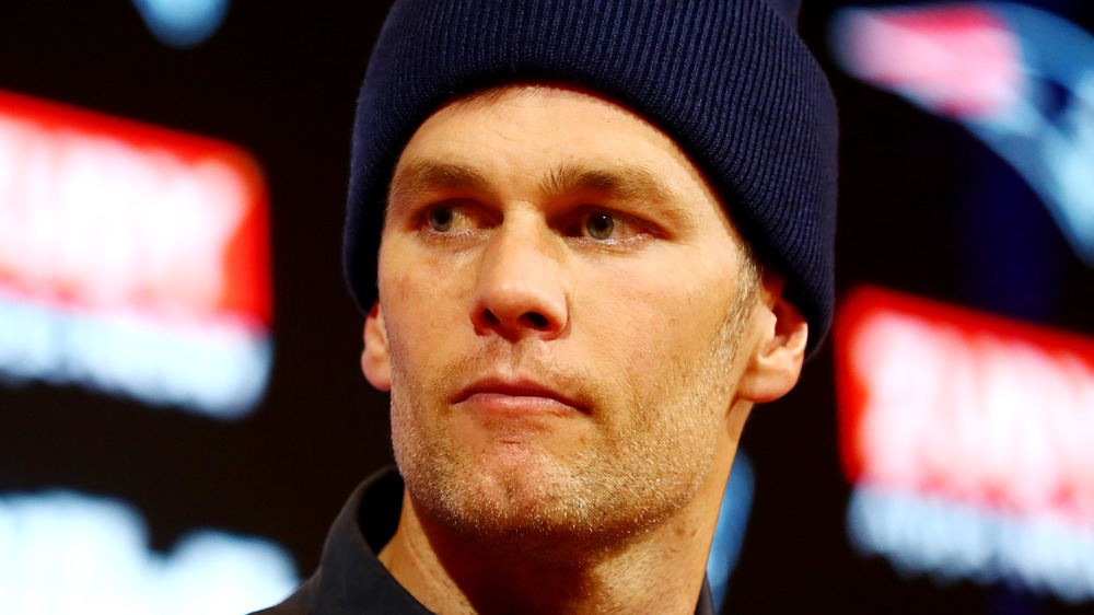 Tom Brady at a press conference