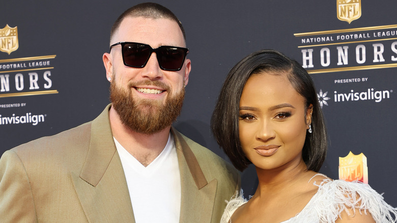 Travis Kelce and Kayla Nicole smiling