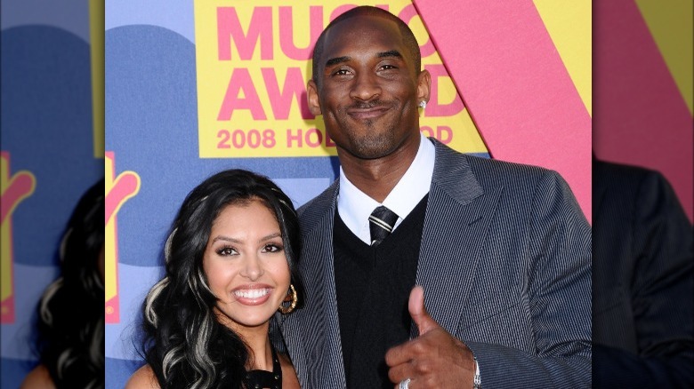 Vanessa and Kobe Bryant at an event on the red carpet