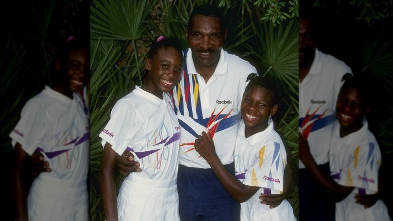 Serena and Venus Williams with Richard in 1992