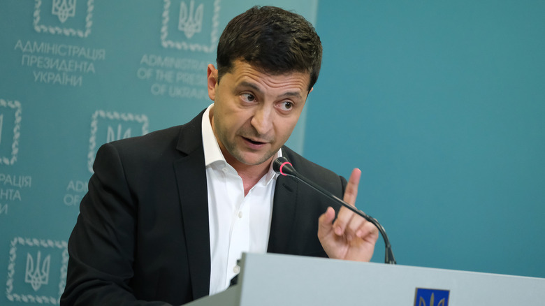 Volodymyr Zelenskyy speaking