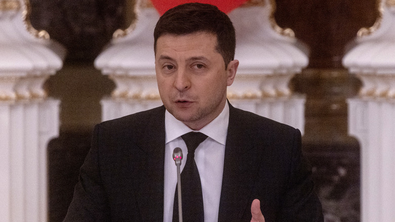 Volodymyr Zelenskyy speaking