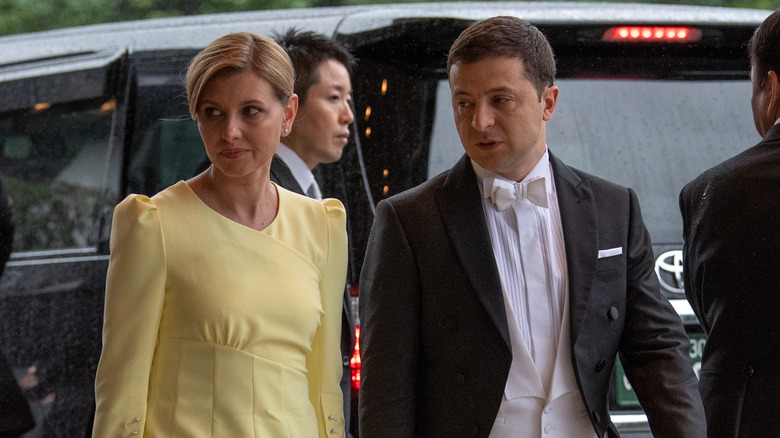 Olena Zelenska with her husband Volodymyr Zelenskyy