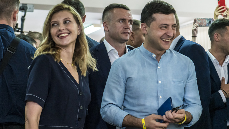 Olena Zelenska with her husband Volodymyr Zelenskyy