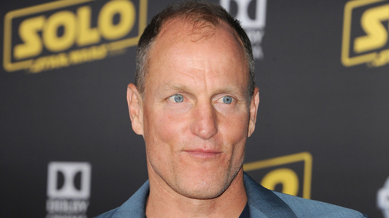 Woody Harrelson with a slight smile