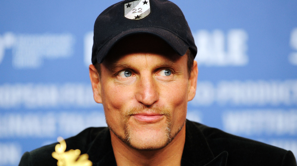 Woody Harrelson at a press conference