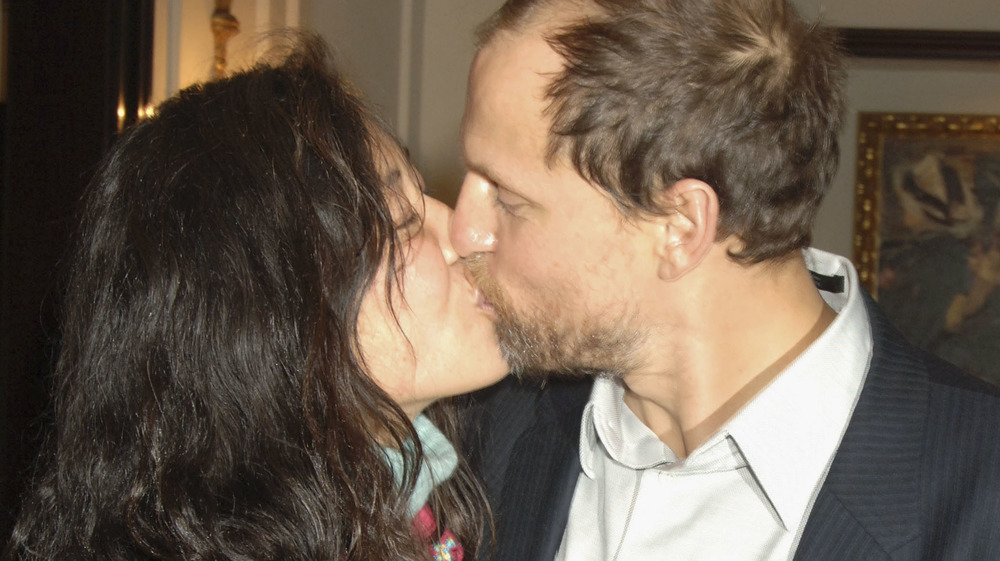 Laura Louie and Woody Harrelson kissing