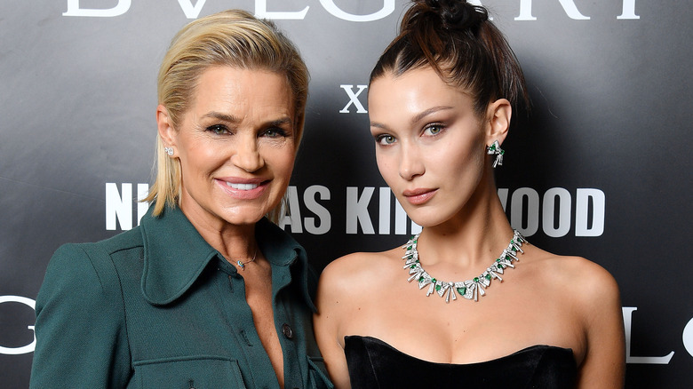 Yolanda Hadid on the red carpet with Bella