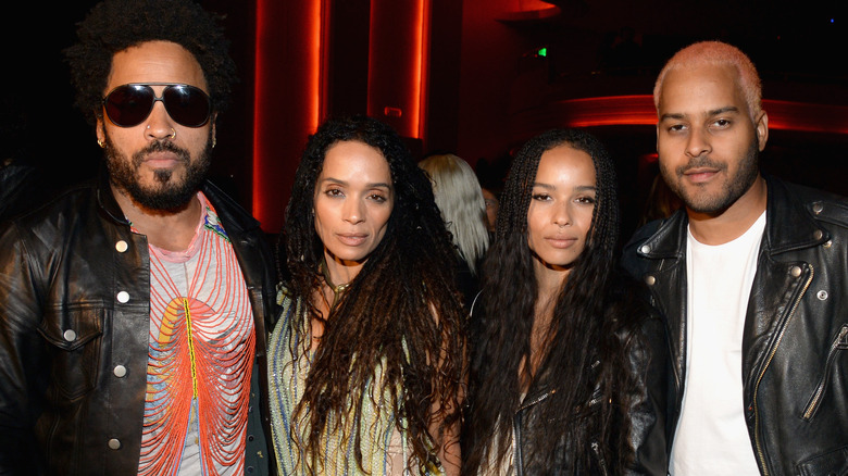 Lenny Kravitz, Lisa Bonet, Zoe Kravitz and Twin Shadow at an event