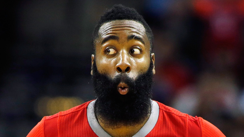 James Harden making a surprised face