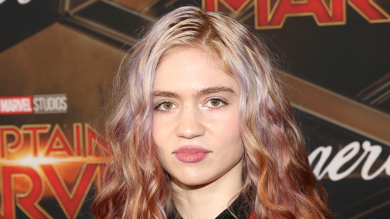 Grimes posing ombre hair