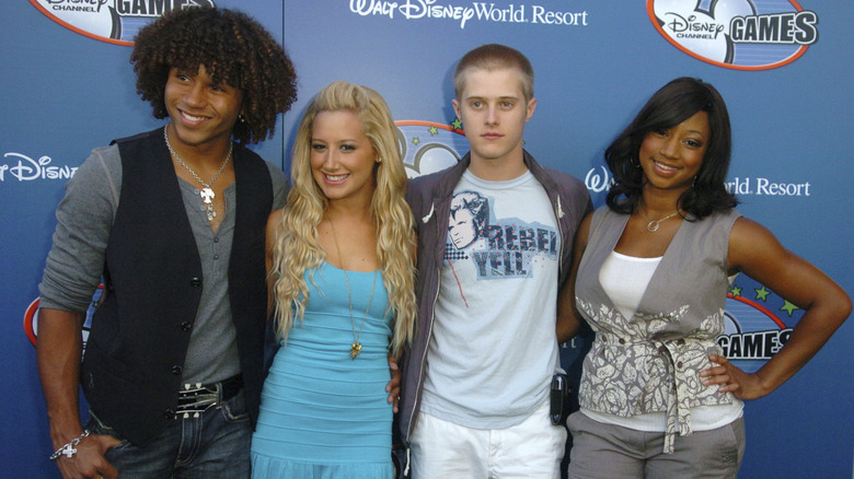 Corbin Bleu, Ashley Tisdale, Lucas Grabeel, and Monique Coleman on the red carpet