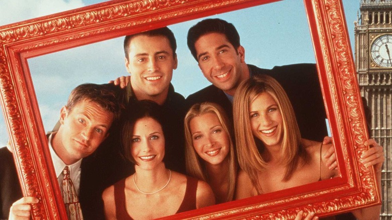 "Friends" cast smiling