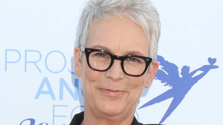 Jamie Lee Curtis wearing glasses