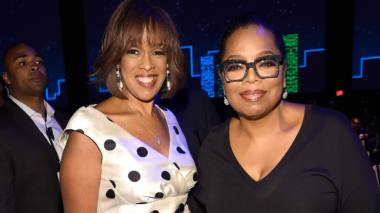 Gayle King and Oprah Winfrey pose together