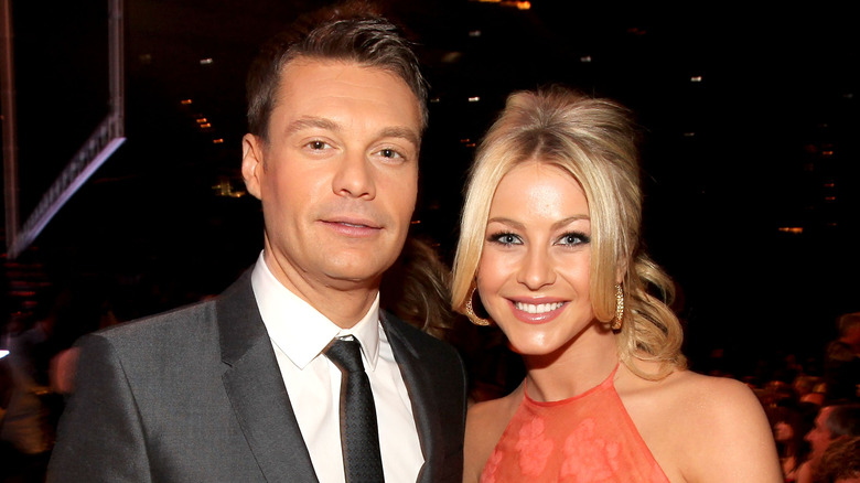 Ryan Seacrest and Julianne Hough smiling 