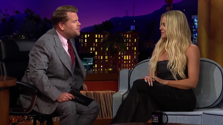 James Corden with Khloe Kardashian on The Late Late Show