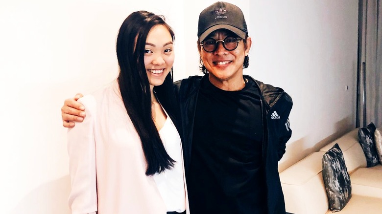 Jet Li arm around Jane Li 