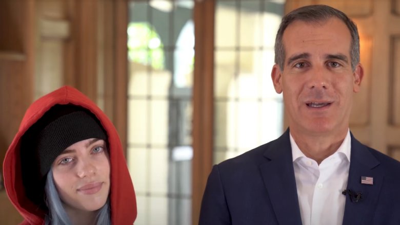 Billie Eilish and Eric Garcetti