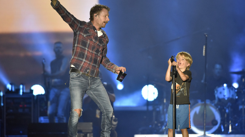 Dierks Bentley and son perform