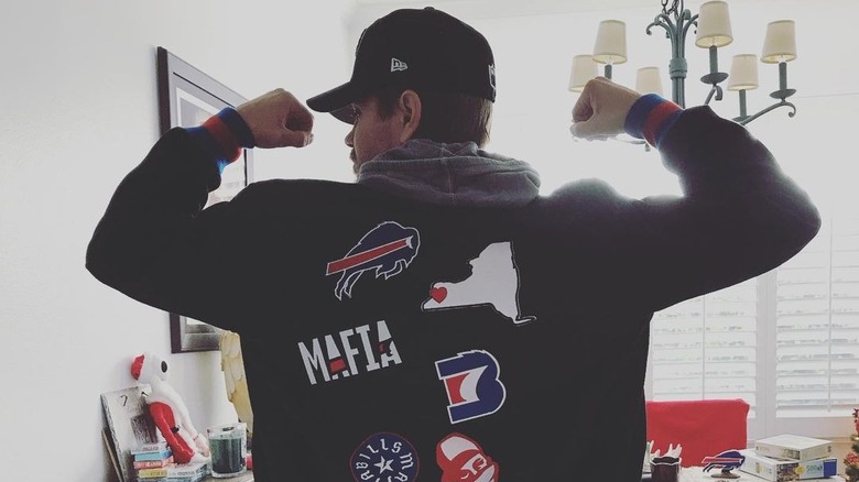 Chad Michael Murray in Buffalo Bills jacket