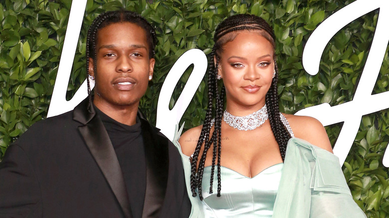 A$AP Rocky and Rihanna on the red carpet 