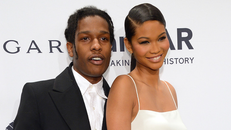 A$AP Rocky and Chanel Iman posing