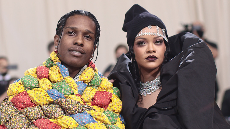 A$AP Rocky and Rihanna on the red carpet 