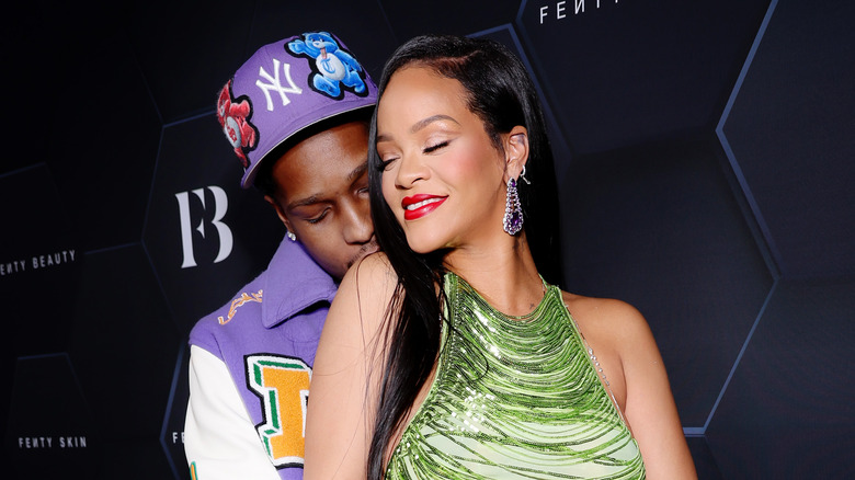 A$AP Rocky and Rihanna on the red carpet 
