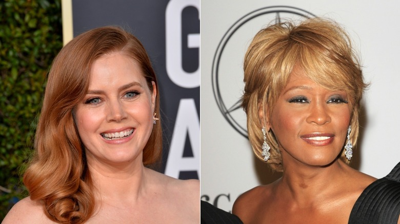 Amy Adams and Whitney Houston smiling 