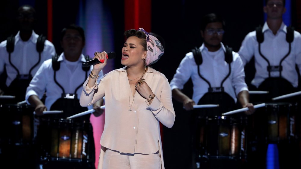 Andra Day singing at the Democratic National Convention