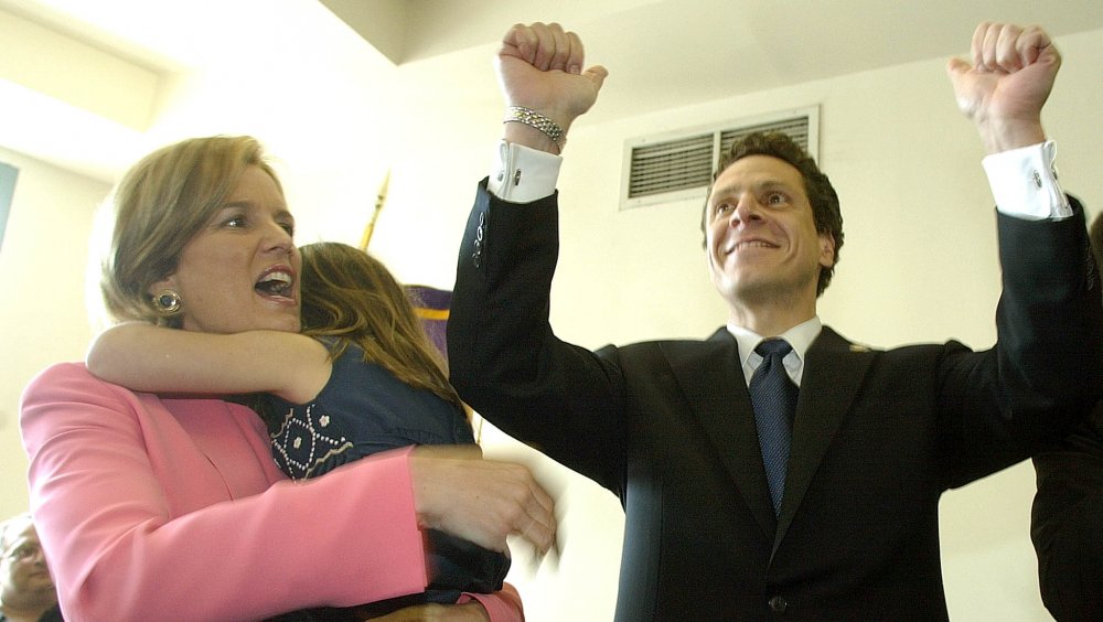 Kerry Kennedy and Andrew Cuomo celebrating