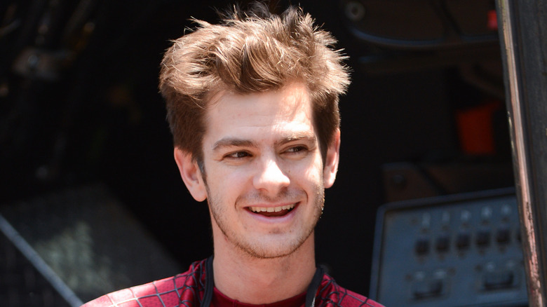 Andrew Garfield in a Spider-Man costume