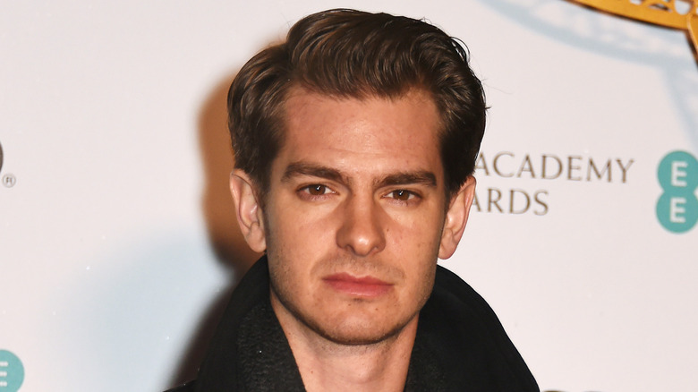 Andrew Garfield with serious facial expression