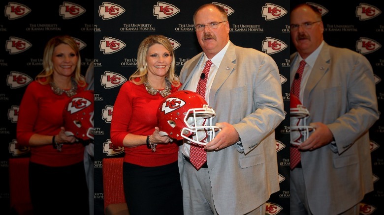 Andy Reid posing with wife