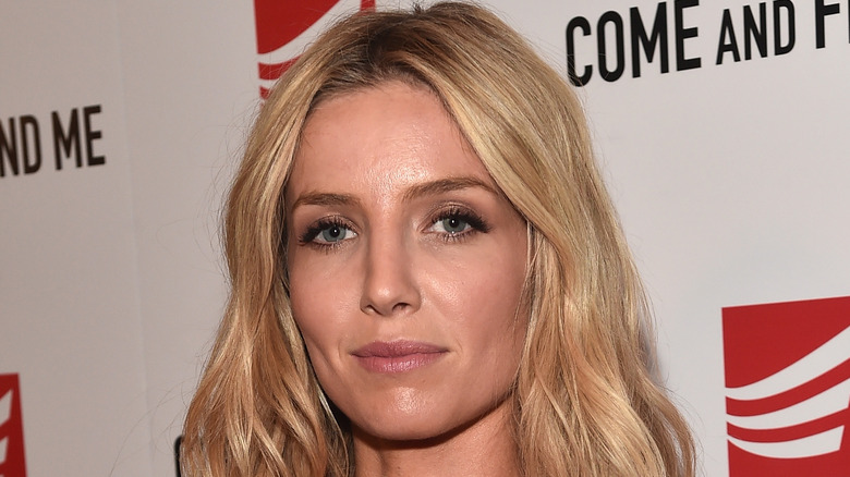 Annabelle Wallis at an event, looking serious