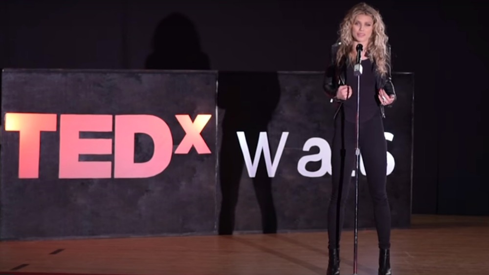 AnnaLynne McCord giving a TED Talk in 2017