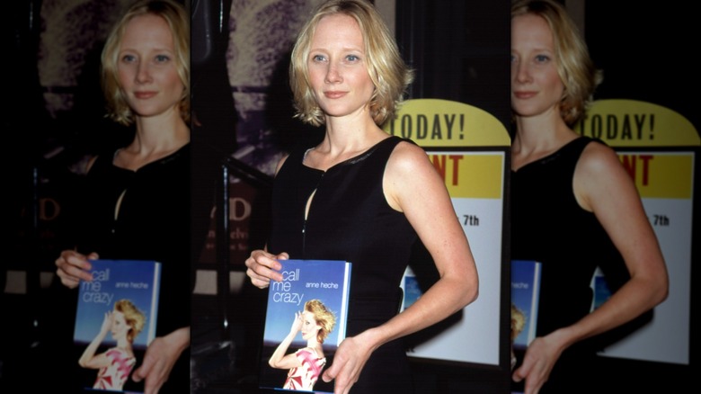 Anne Heche with her book