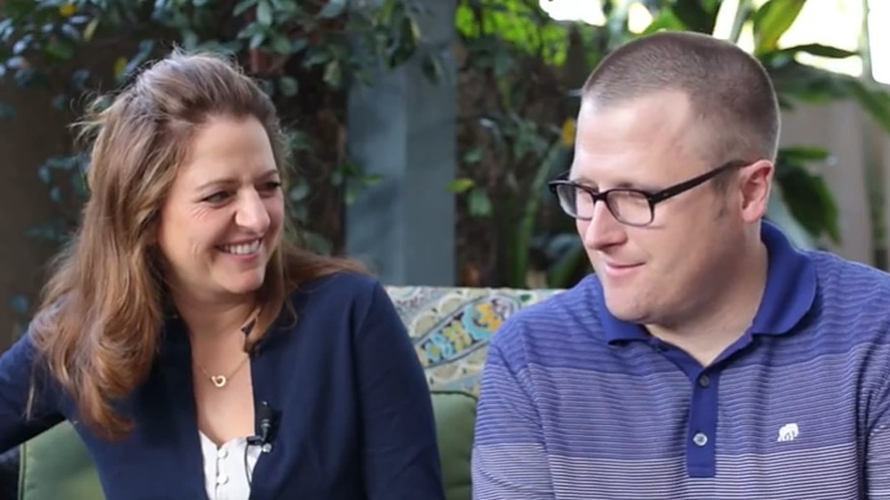 Annie Mumolo and Tim Lovestedt laughing