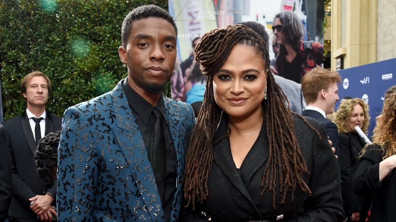 Chadwick Boseman with Ava DuVernay both smiling