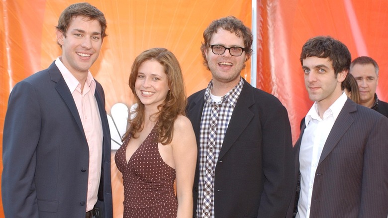 B.J. Novak with The Office cast