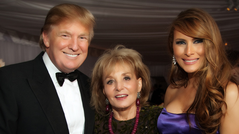 Barbara Walters with the Trumps