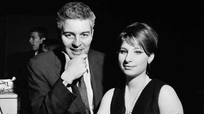 Sydney Chaplin and Barbra Streisand posing