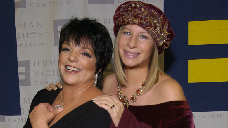 Liza Minnelli and Barbra Streisand smiling