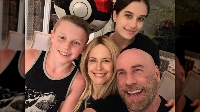 John Travolta and Kelly Preston with kids Ella and Ben