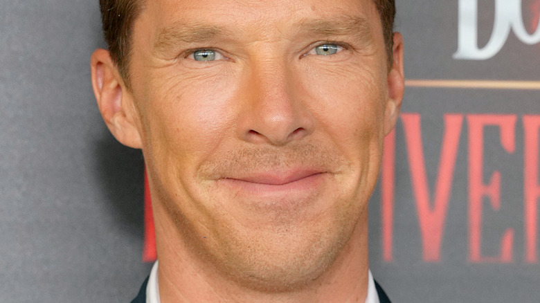 Benedict Cumberbatch with a tight lip smile