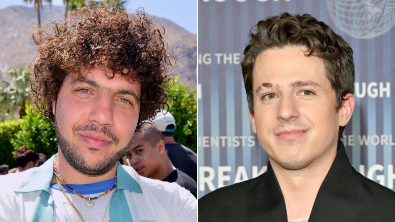 Benny Blanco smiling, and Charlie Puth smiling in a split image