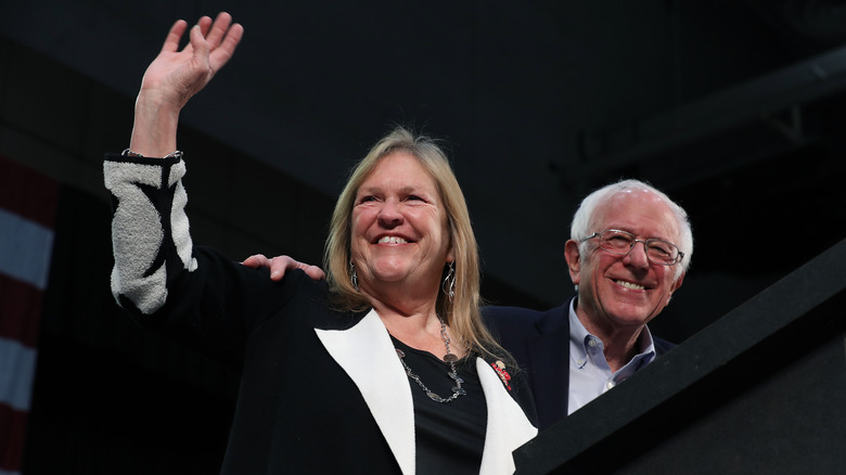 Jane O'Meara Sanders and Bernie Sanders smiling