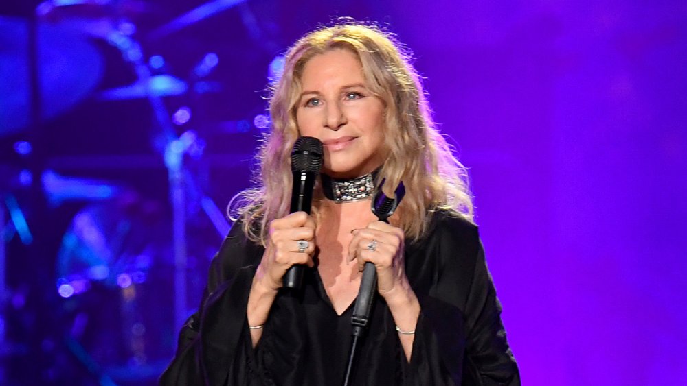 Barbra Streisand performing on stage