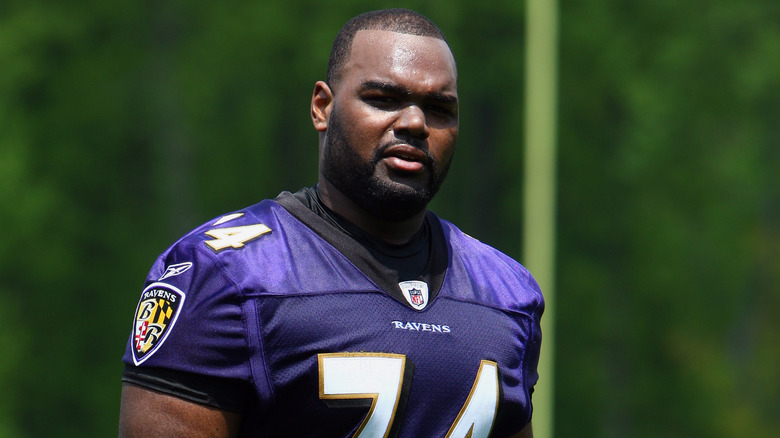 Michael Oher in Ravens jersey